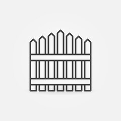 Wooden Fencing vector concept icon or symbol in thin line style
