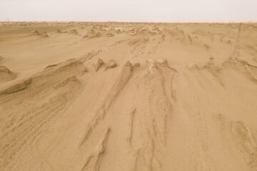 Dryness land with erosion terrain, geomorphology background.