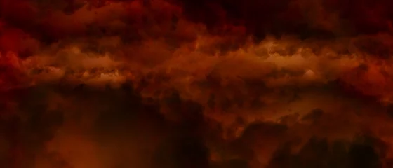 Acrylglasbilder Braun Red orange cloudiness ,fog or smoke on dark background. Cloudy sky or smog over the city, pollution in air concept, wildfire make to smoke bush pollution in world.  © Ivana