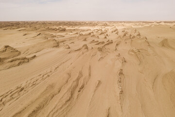 Dryness land with erosion terrain, geomorphology background.
