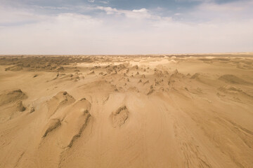 Fototapeta na wymiar Dryness land with erosion terrain, geomorphology background.