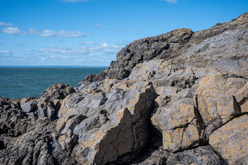 Geological landscape at Blue Pool, Broughton Bay, Gower Peninsula, Wales