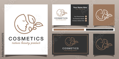 Beauty Face With Natural Plant Logo Design For Your Cosmetics Product Beauty Care Salon Skin Care Wall Mural Agung Beauty Face With Natural Plant Logo Design For Your Cosmetics Product Beauty Care Salon Skin Care Wall Mural Agung
