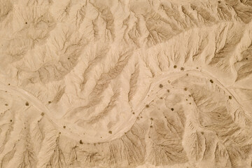 Dryness land with erosion terrain, geomorphology background.