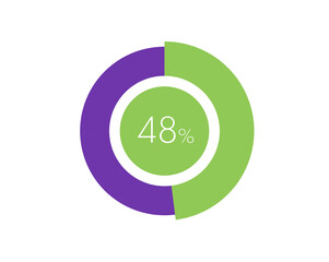 48% Percentage, 48 Percentage Circle diagram infographic