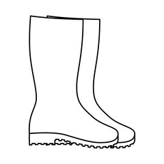 gardening boots tool line style icon