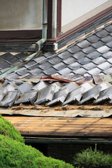 民家の瓦の葺き替え工事