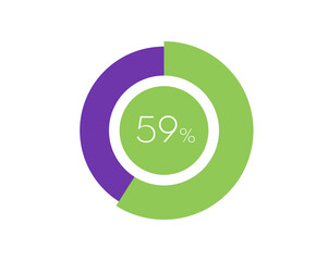 59% Percentage, 59 Percentage Circle diagram infographic