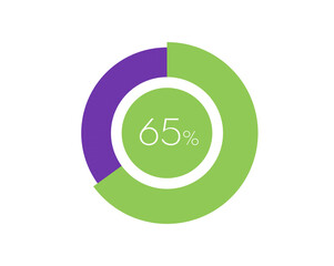 65% Percentage, 65 Percentage Circle diagram infographic
