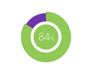 84% Percentage, 84 Percentage Circle diagram infographic