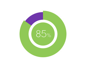 85% Percentage, 85 Percentage Circle diagram infographic