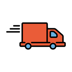 Delivery Truck Icon Color Vector Design Template Illustration