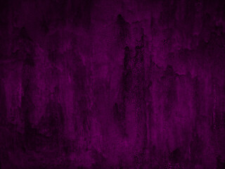 Old black purple painted metal wall. Cracked paint texture. Dark magenta background with paint drips. Baner with colored rough texture.