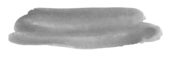 Gray elongated watercolor background with uneven edges, brush strokes. With space for text. Abstract hand-drawn frame for creativity.