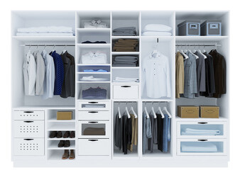 wardrobe 3d render  on white  background