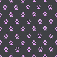 seamless pattern with cat paws