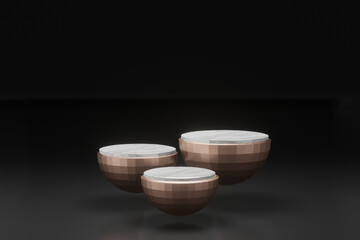 3d rendering empty template podium mockup for product placement