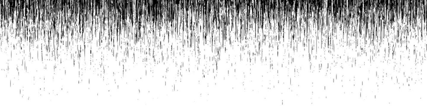 Abstract glitch background. Halftone pattern with noise effect. Broken computer code. Black vector texture.