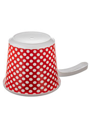 plastic bucket red and white