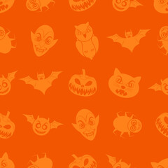 Fototapeta premium Seamless pattern of Halloween elements.