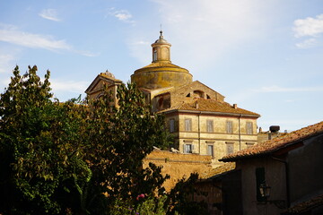 Fototapeta na wymiar Church of the Holy Martyrs view in Tuscania on a sunny day, Viterbo, Lazio, Italy