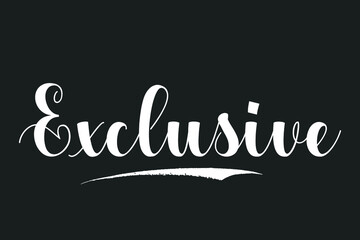 Exclusive Bold Calligraphy White Color Text On Dork Grey Background