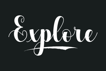 Explore Bold Calligraphy White Color Text On Dork Grey Background