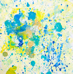 Naklejka na ściany i meble Abstract color art background multi-colored paint splashes. Colorful texture. Bright spring and summer colors