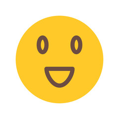 Smile Emoticon Icon Color Design Vector Template Illustration