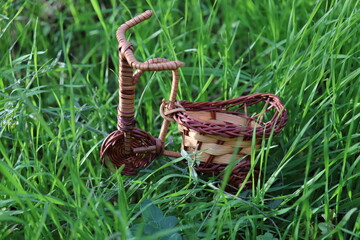 Bike toy in a grass field
