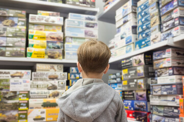 Little boy at hobby shop