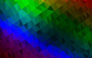 Obraz premium Dark Multicolor, Rainbow vector shining triangular template.