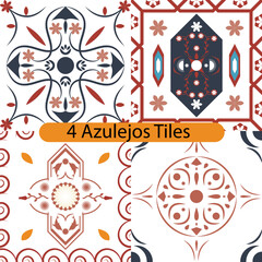 A set of Colorful Mediterranean Azulejos