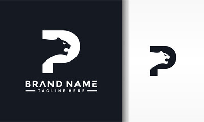 letter P panther logo © Hasim