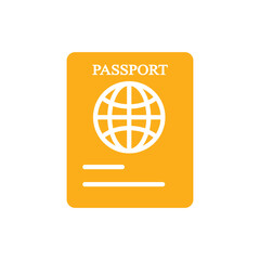 Passport Flat icon Color Design Vector Template Illustration