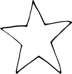 Vector doodle star. Black ink silhouette