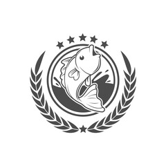 Vector logo, badge, symbol, icon template design with Fishing Theme
