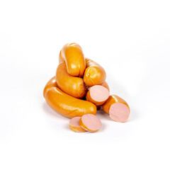Shooting in the studio. Meat products, semi-finished products. pork sausages,
