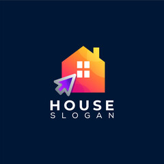 house click gradient logo design