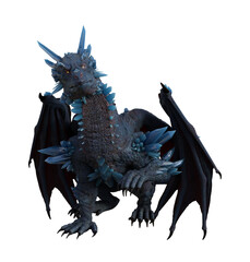 Blue spiked dragon on a white background.