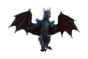 Blue spiked dragon on a white background.