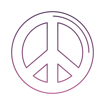 peace symbol line style icon