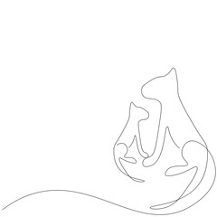 Cats isolated on white background, vector illustration