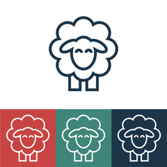 Linear vector icon with sheep