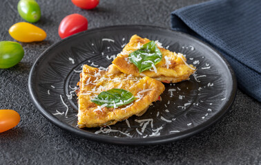 Frittata with vegetables and cheese