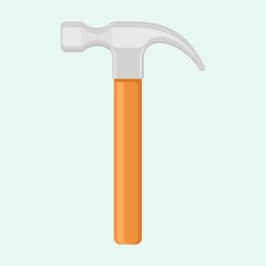 Hammer tool flat vector illustration.