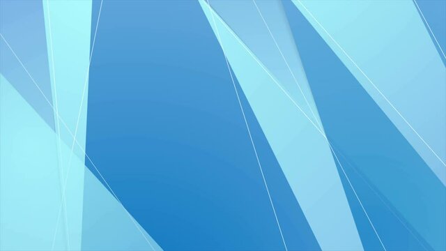 Abstract bright blue hi-tech polygonal corporate motion background. Seamless looping. Video animation Ultra HD 4K 3840x2160