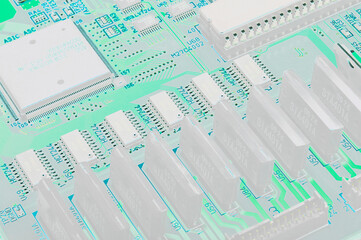 ﾃﾞｼﾞﾀﾙ彩色したﾌﾟﾘﾝﾄ基板上の集積回路やRAM