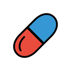 Capsule Icon Color Design Vector Template Illustration