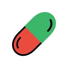 Capsule Icon Color Design Vector Template Illustration